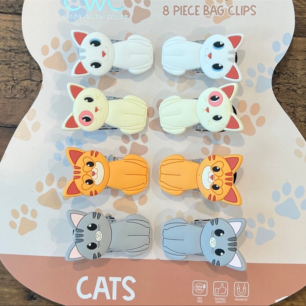 CWC Cat Bag Clips 8 piece